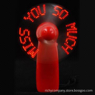 LED fan with flashing logo